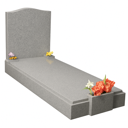 Centora Granite Kerb Set Memorial with Cover Tablet & Twin Vase Posts | MM106
