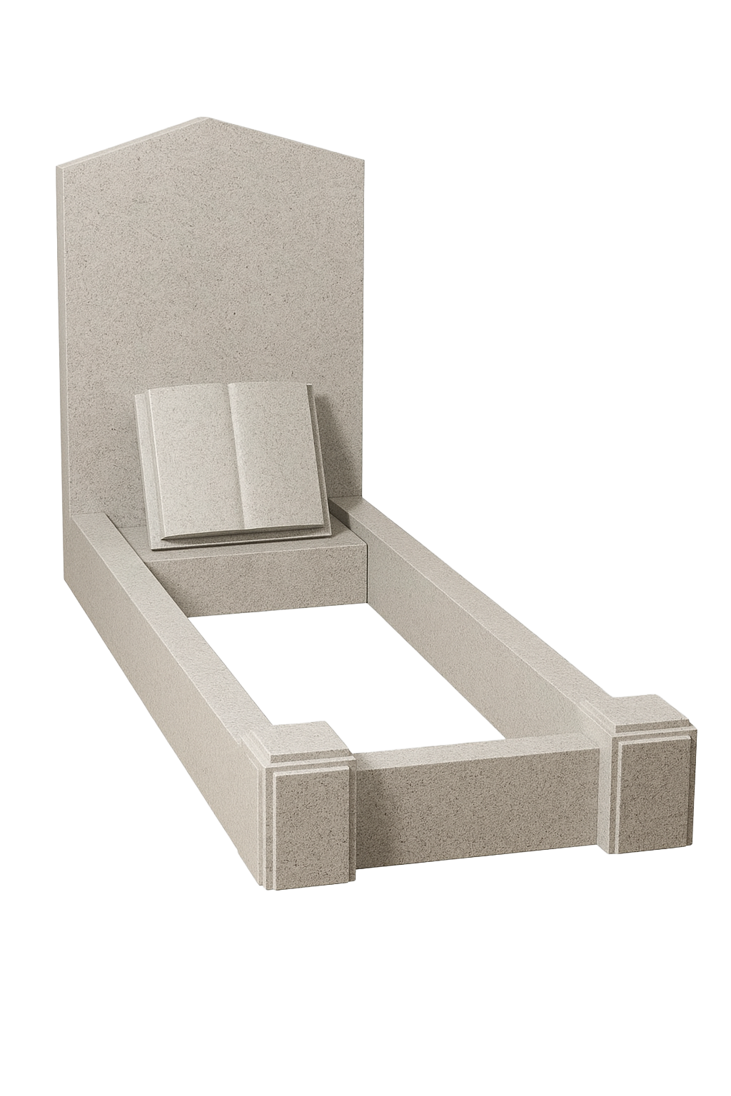 Lexmere Granite Kerb Set Memorial with Token Book and Checked Corner Posts | MM134