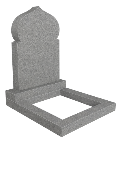 Zaharia Granite Kerb Set Memorial with Arabic-Inspired Design | MM139