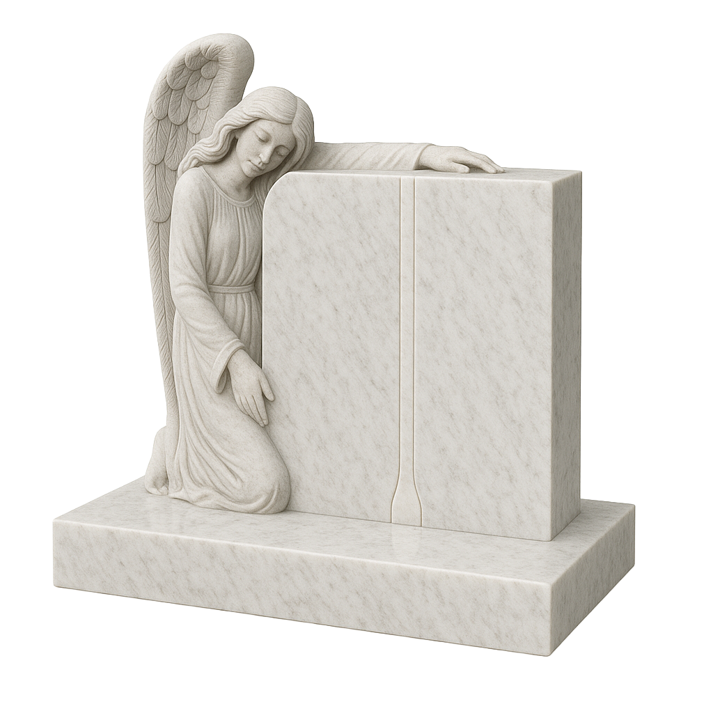 Angelus Kneeling Angel & Open Book Headstone | MM081