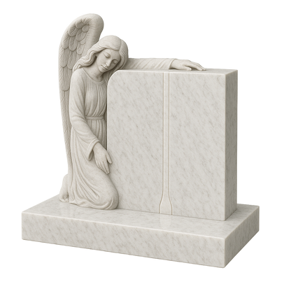 Angelus Kneeling Angel & Open Book Headstone | MM081