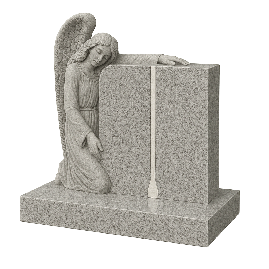 Angelus Kneeling Angel & Open Book Headstone | MM081