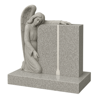 Angelus Kneeling Angel & Open Book Headstone | MM081