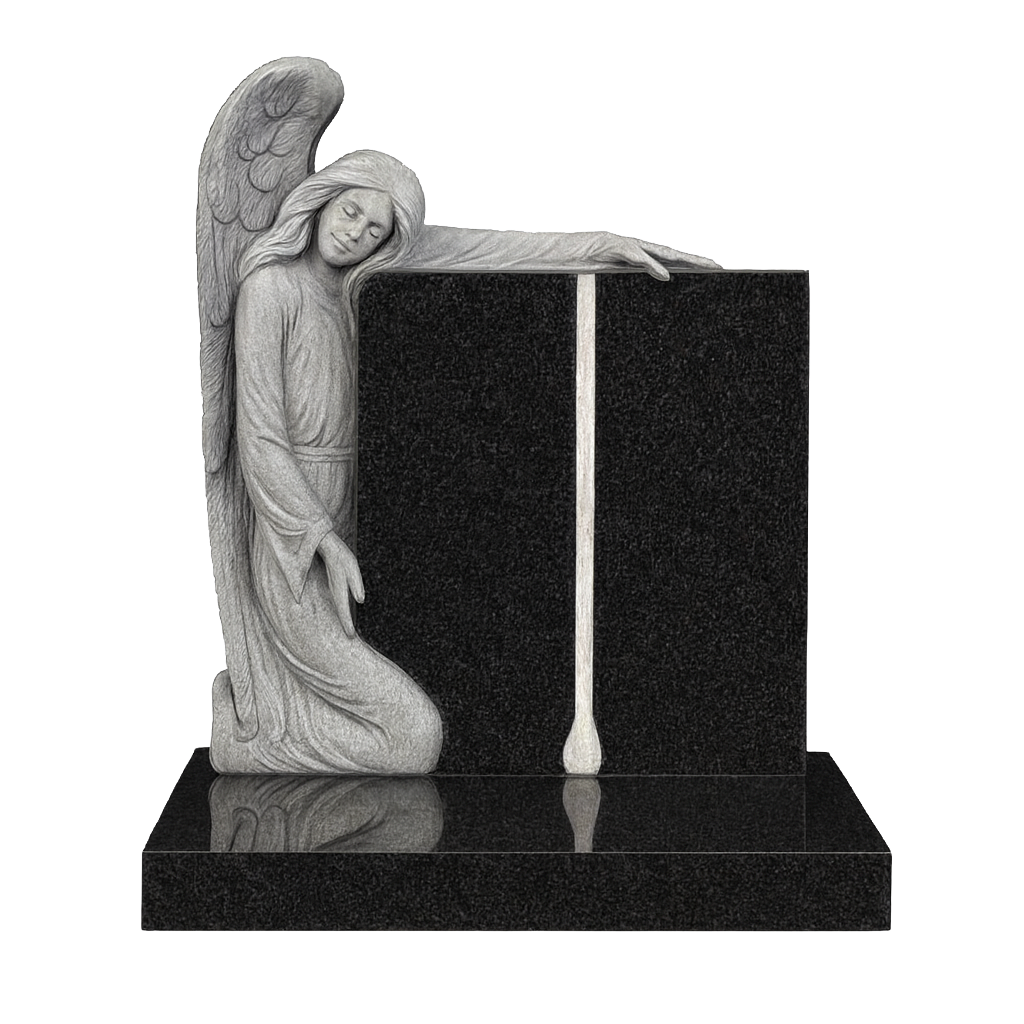 Angelus Kneeling Angel & Open Book Headstone | MM081