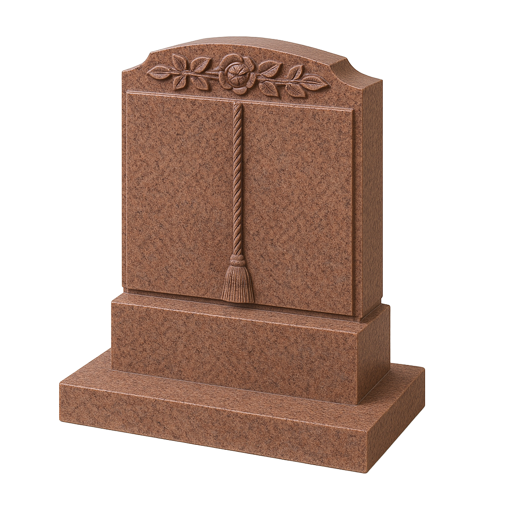 Florencis Standing Book Headstone with Carved Rose | MM083