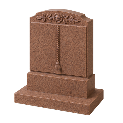 Florencis Standing Book Headstone with Carved Rose | MM083
