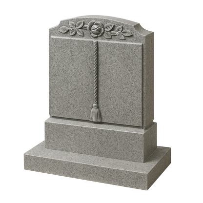 Florencis Standing Book Headstone with Carved Rose | MM083