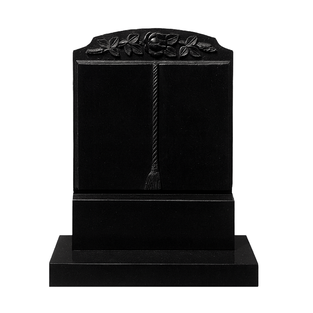 Florencis Standing Book Headstone with Carved Rose | MM083
