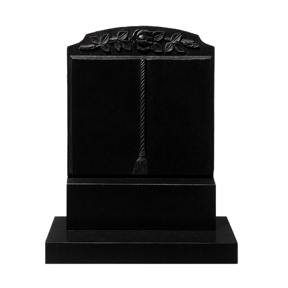 Florencis Standing Book Headstone with Carved Rose | MM083