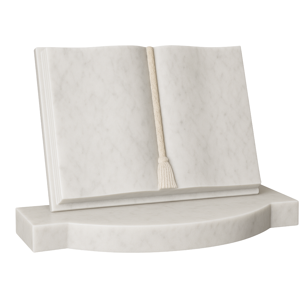 Lexora Open Book Headstone with Curved Pages | MM076