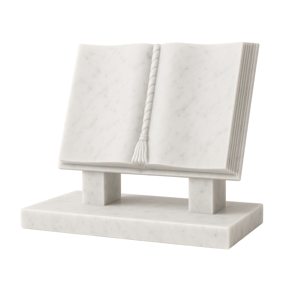 Scriptura Stepped Book Headstone with Cord & Tassel | MM077