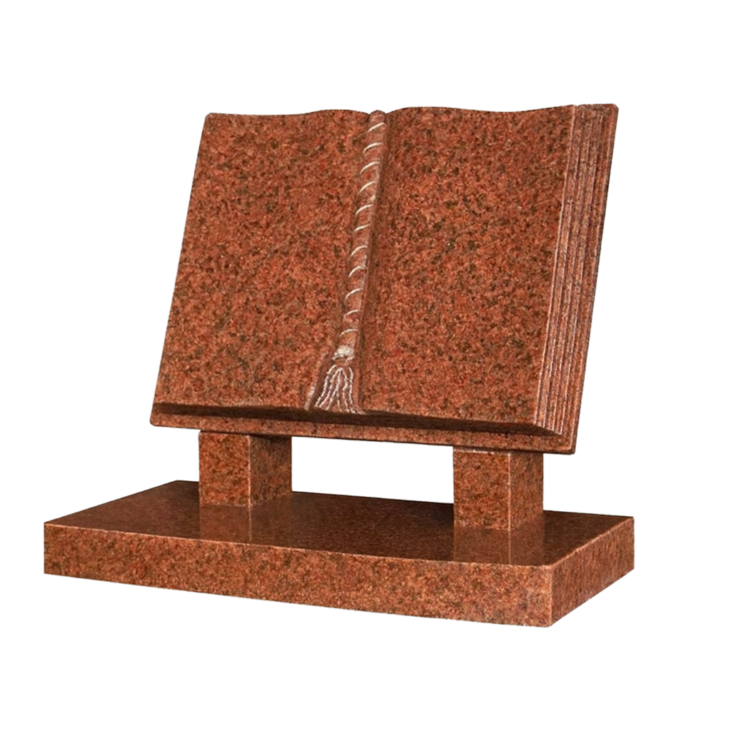 Scriptura Stepped Book Headstone with Cord & Tassel | MM077