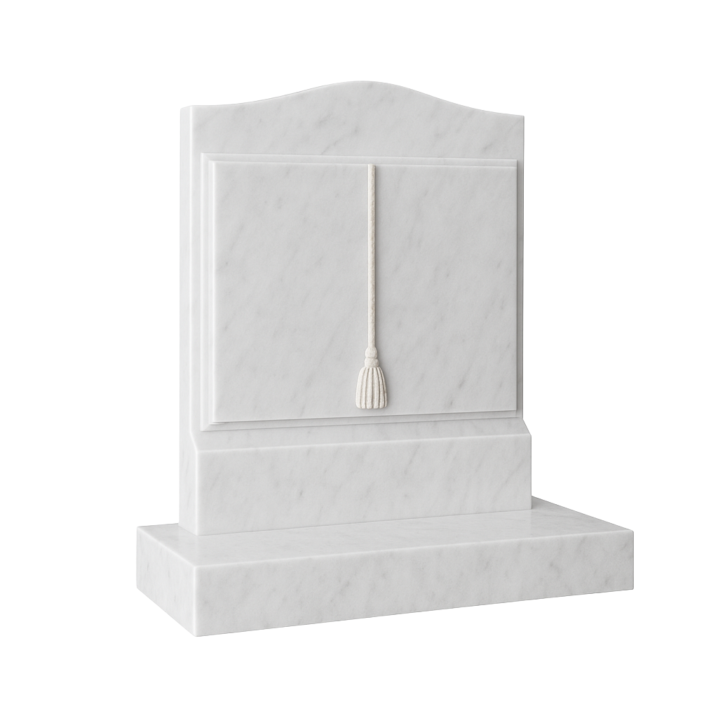 Novelle Ogee Top Book Headstone with Cord & Tassel | MM080