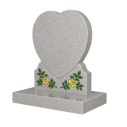Lovara Heart Headstone with Ogee Shoulders & Roses | MM087