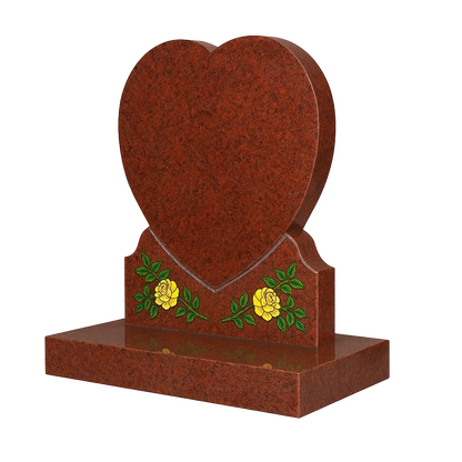Lovara Heart Headstone with Ogee Shoulders & Roses | MM087