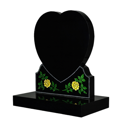 Lovara Heart Headstone with Ogee Shoulders & Roses | MM087