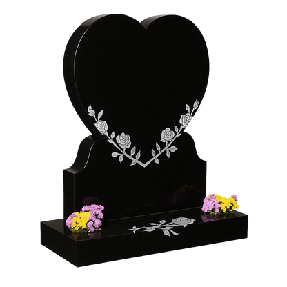 Florentis Heart Headstone with Carved Roses & Vine | MM089