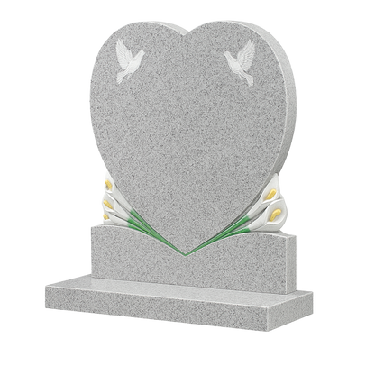 Lillora Calla Lily Heart Headstone with Doves | MM093