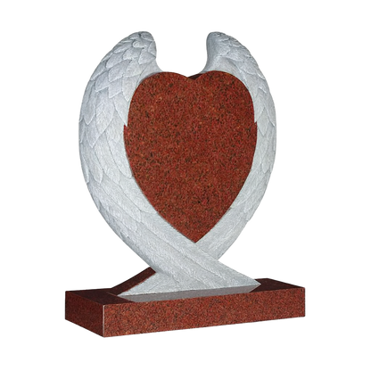Aurelia Carved Wings & Heart Headstone | MM094