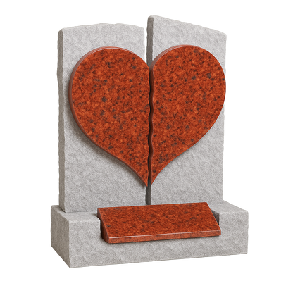Fractura Natural Rock Broken Heart Headstone | MM096