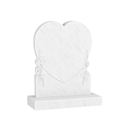 Rosalique Heart Headstone with Carved Roses | MM091