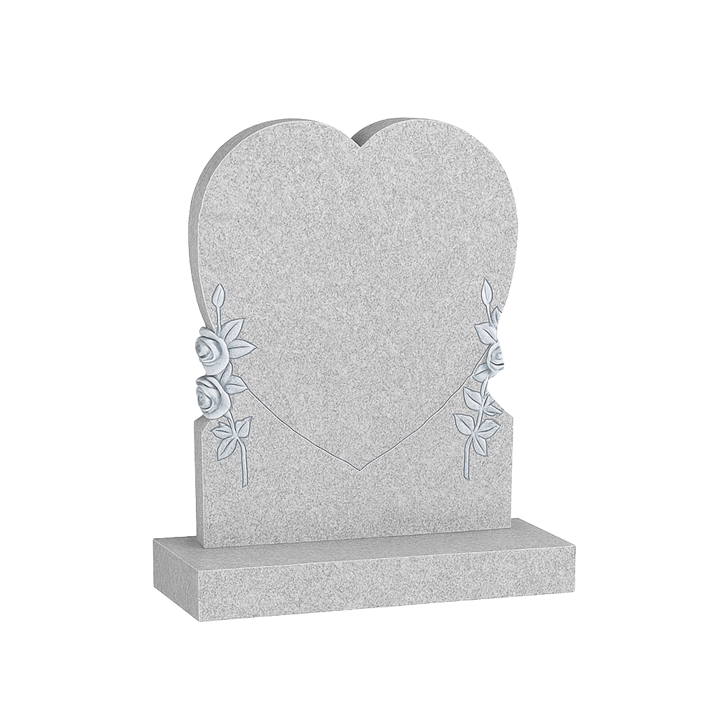 Rosalique Heart Headstone with Carved Roses | MM091