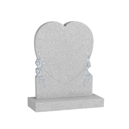 Rosalique Heart Headstone with Carved Roses | MM091