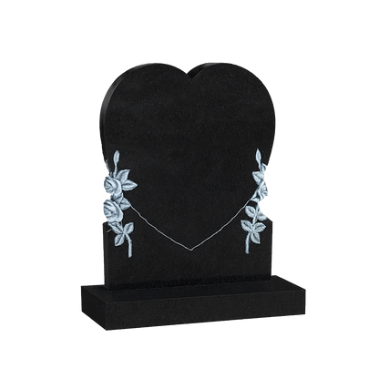 Rosalique Heart Headstone with Carved Roses | MM091