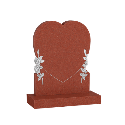 Rosalique Heart Headstone with Carved Roses | MM091