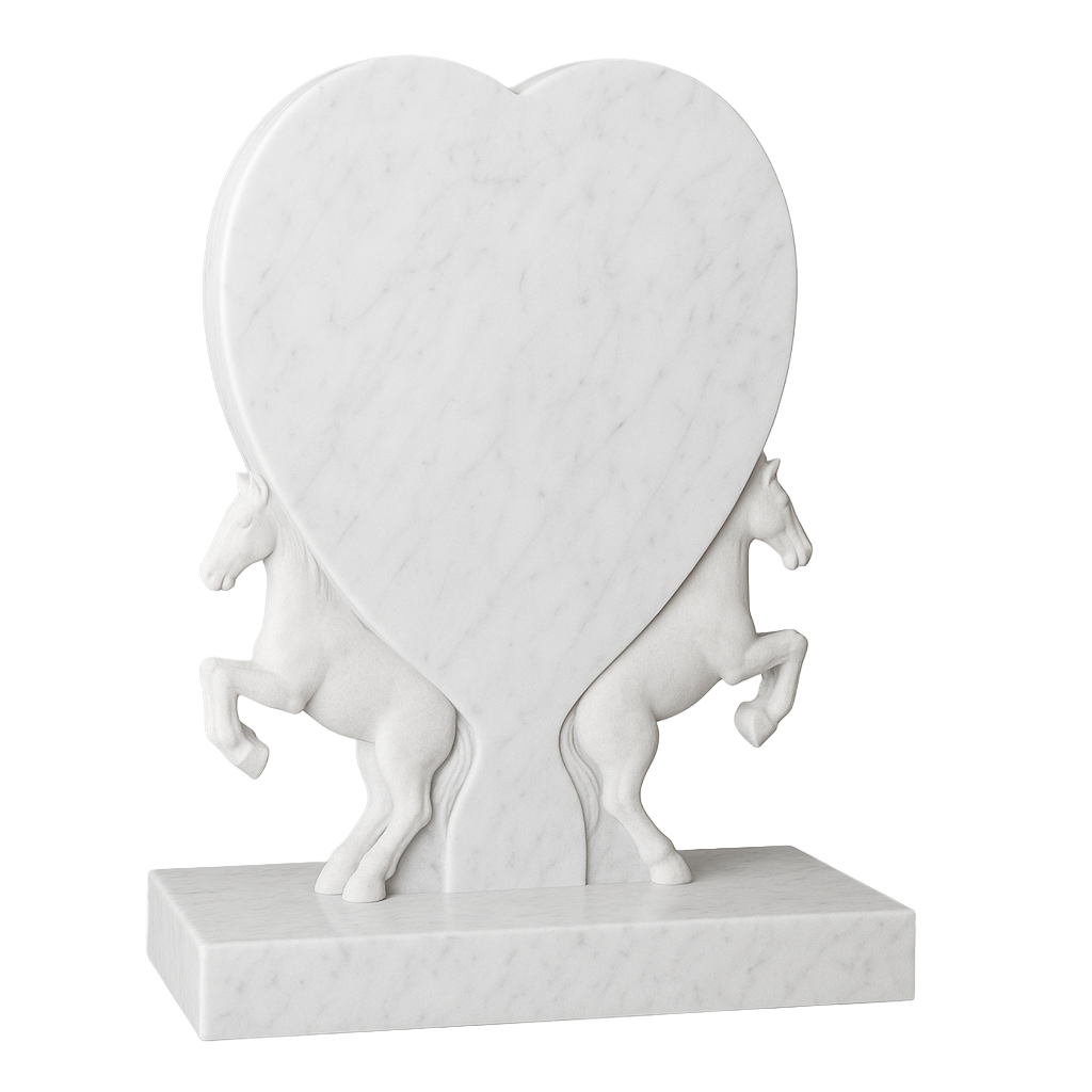 Equina Horse & Heart Headstone | MM098