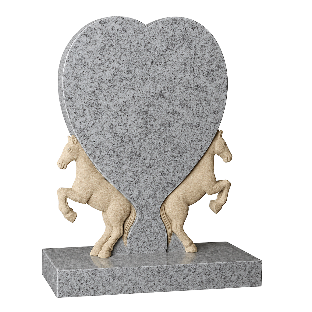 Equina Horse & Heart Headstone | MM098