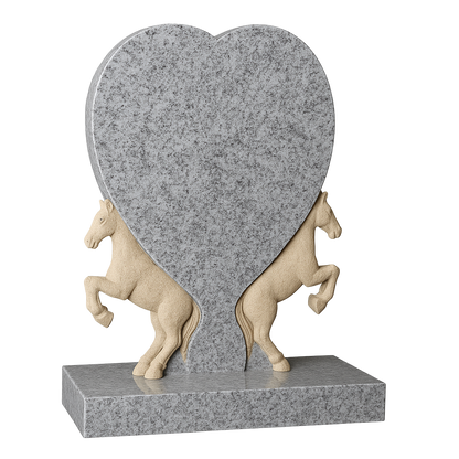 Equina Horse & Heart Headstone | MM098