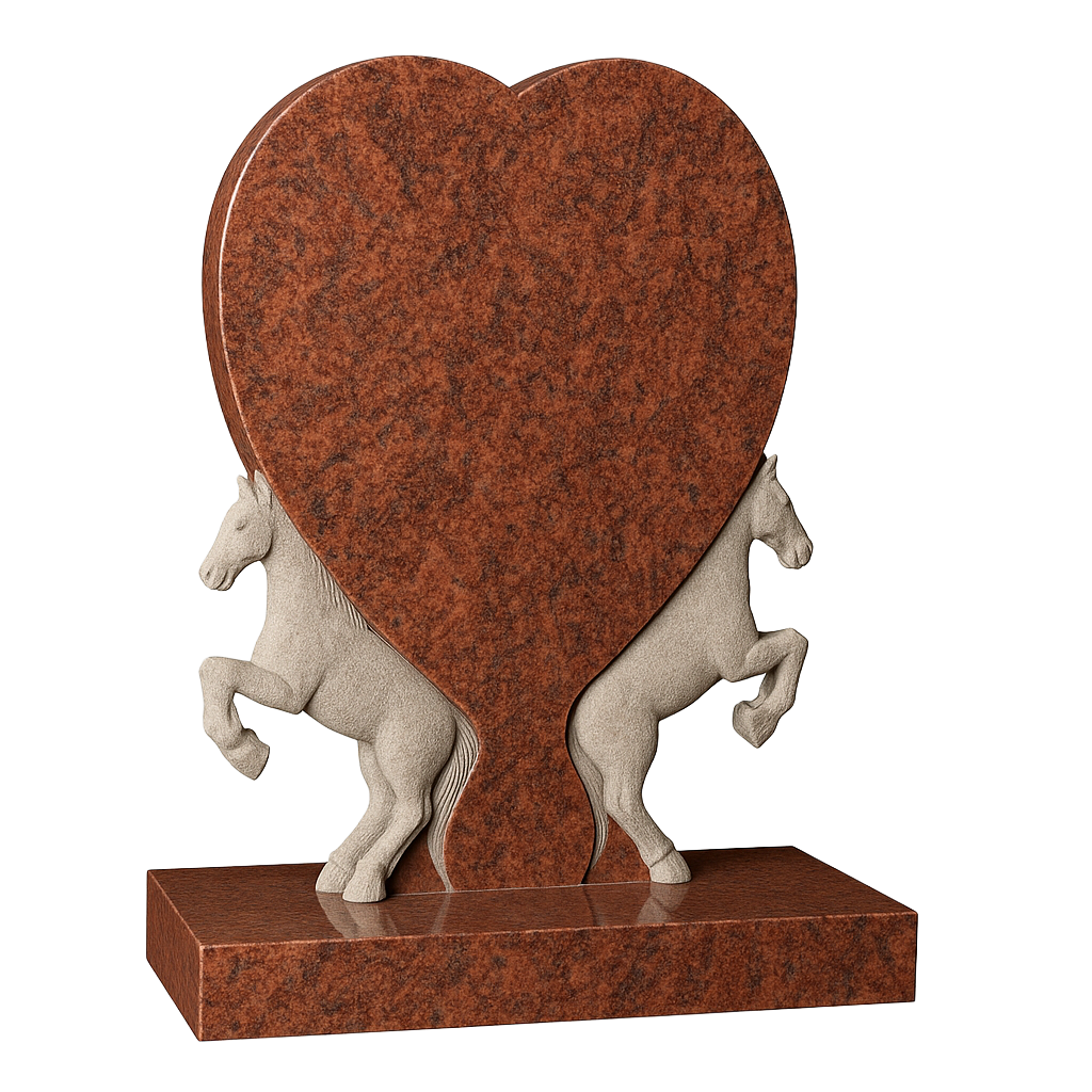 Equina Horse & Heart Headstone | MM098