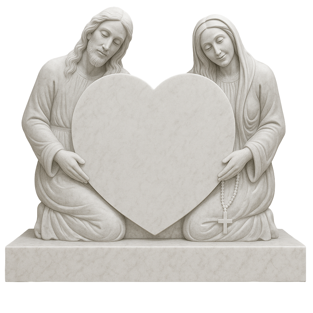 Divinitas St Mary & Jesus Heart Headstone | MM099
