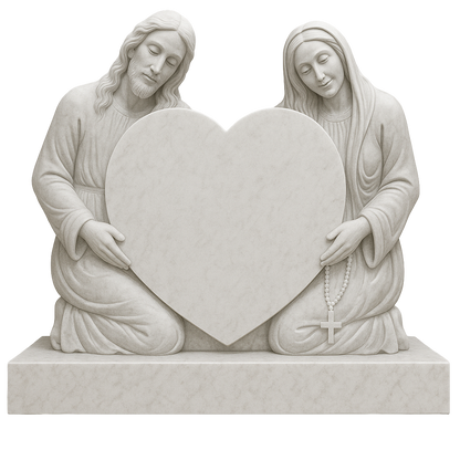 Divinitas St Mary & Jesus Heart Headstone | MM099