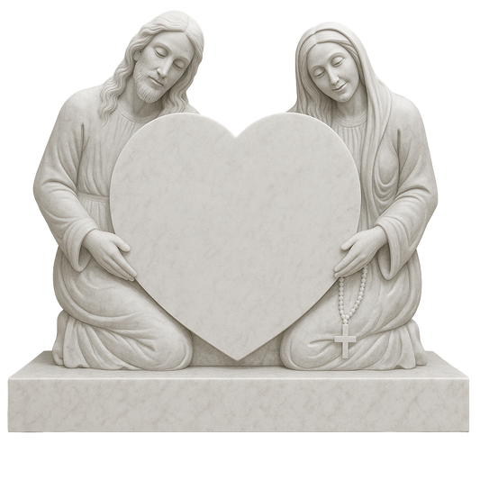 Divinitas St Mary & Jesus Heart Headstone | MM099