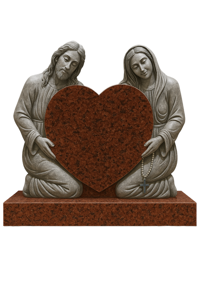 Divinitas St Mary & Jesus Heart Headstone | MM099