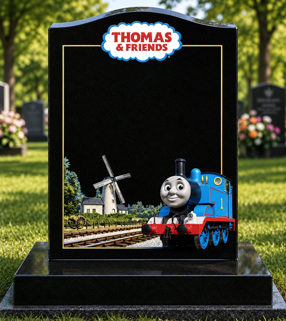 Thomas Granite Headstone in Thomas the Tank Shape | MM239
