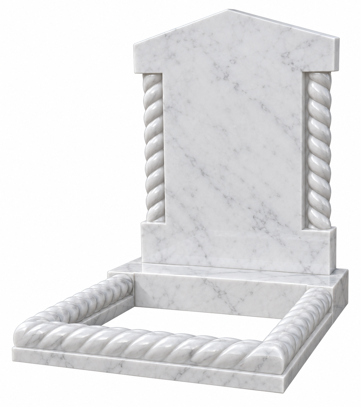 Torselle Barley Twist Granite Memorial with Garden Kerb | MM143