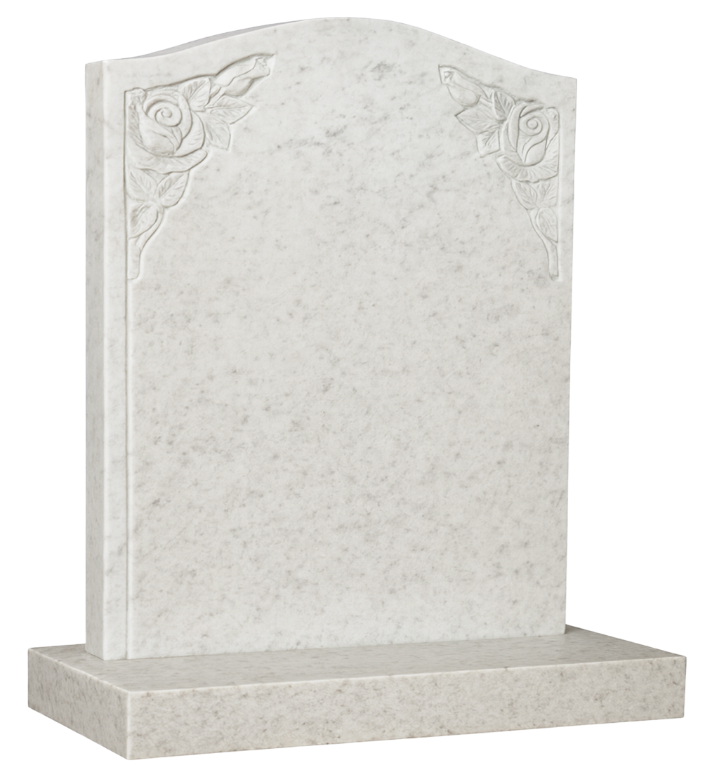 Eternity Ogee Headstone with Carved Roses | MM001