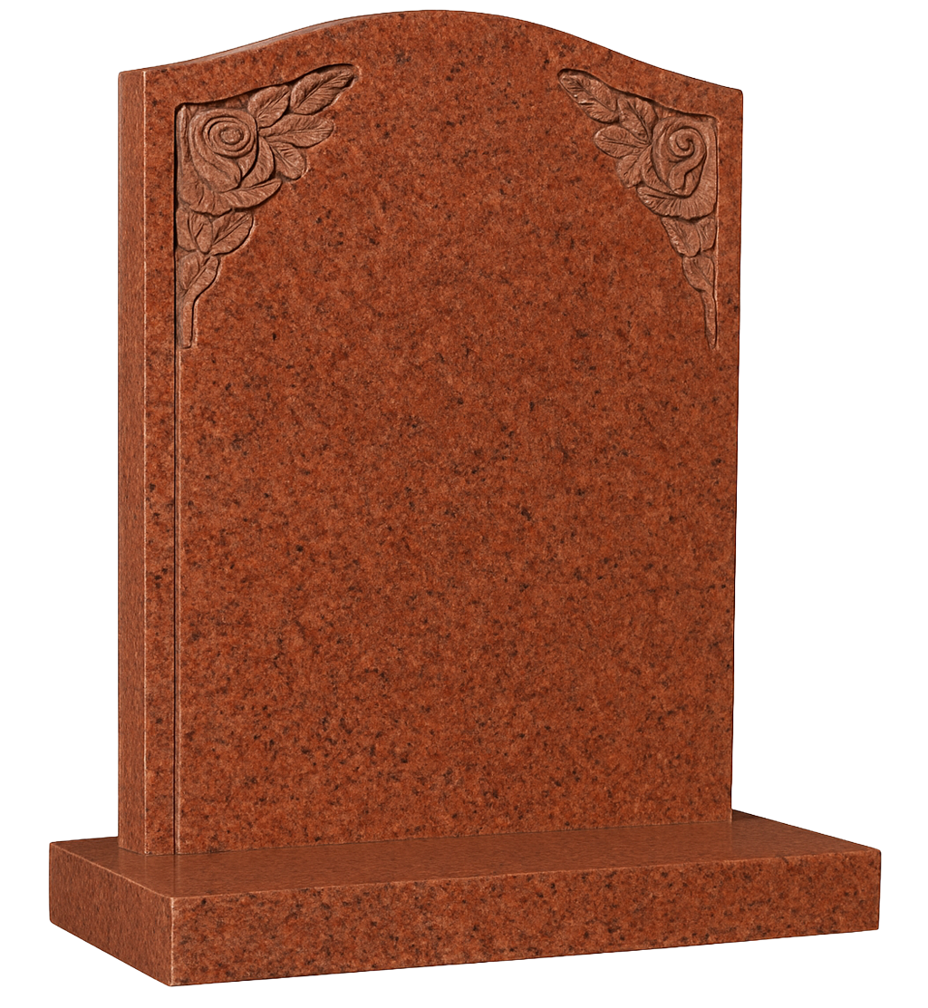 Eternity Ogee Headstone with Carved Roses | MM001