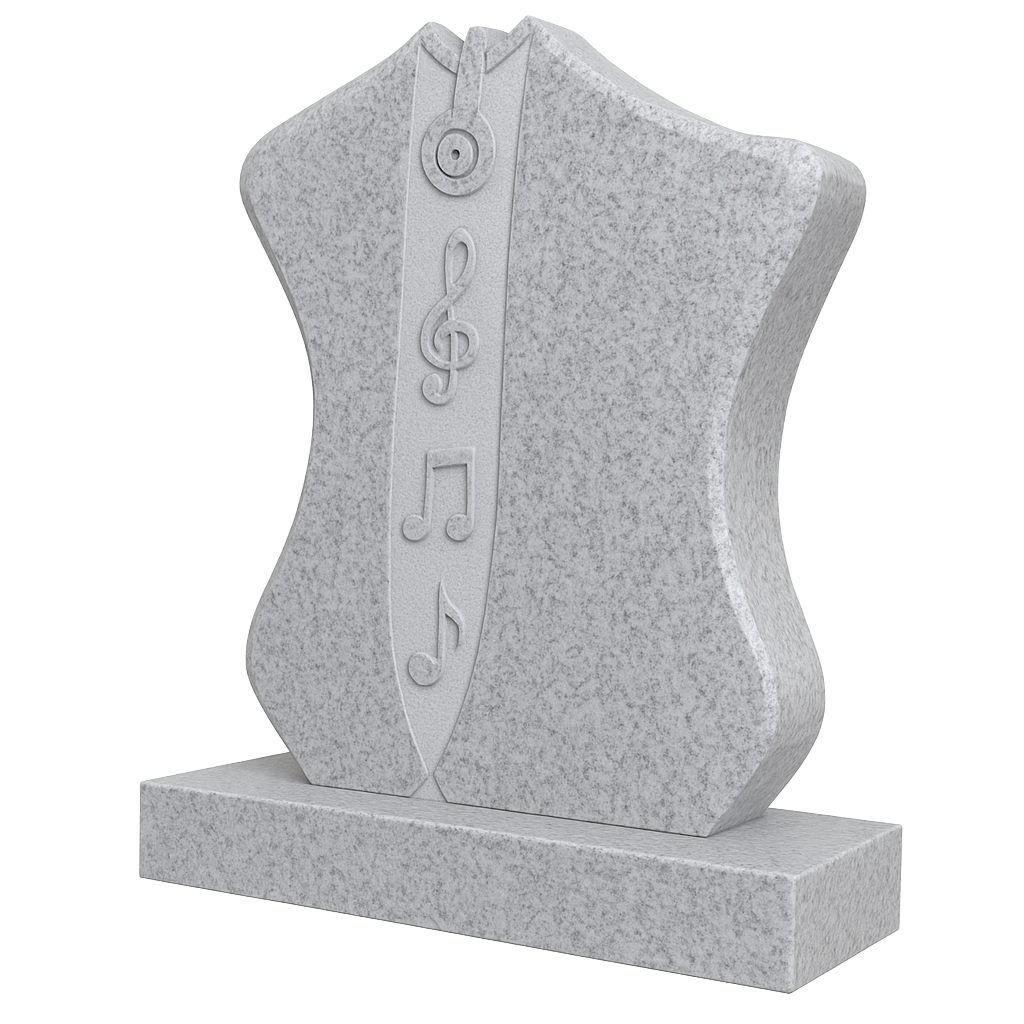 Celestia Music Headstone with Carved Notes & Headphones | MM027