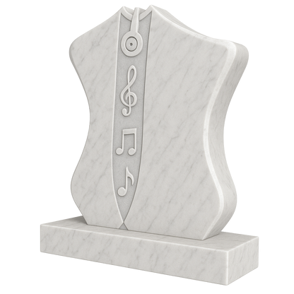 Celestia Music Headstone with Carved Notes & Headphones | MM027