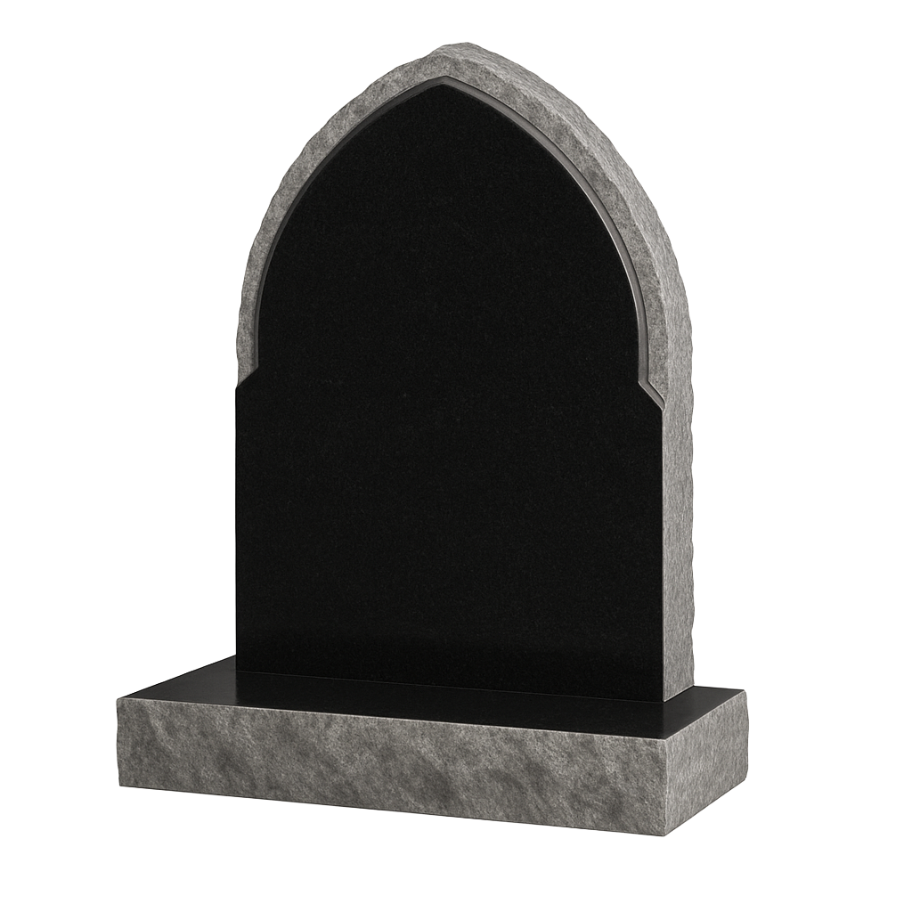 Ardent Gothic Natural Rock Headstone | MM042