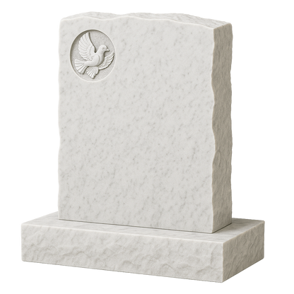 Elysian Natural Rock Headstone with Carved Dove | MM045