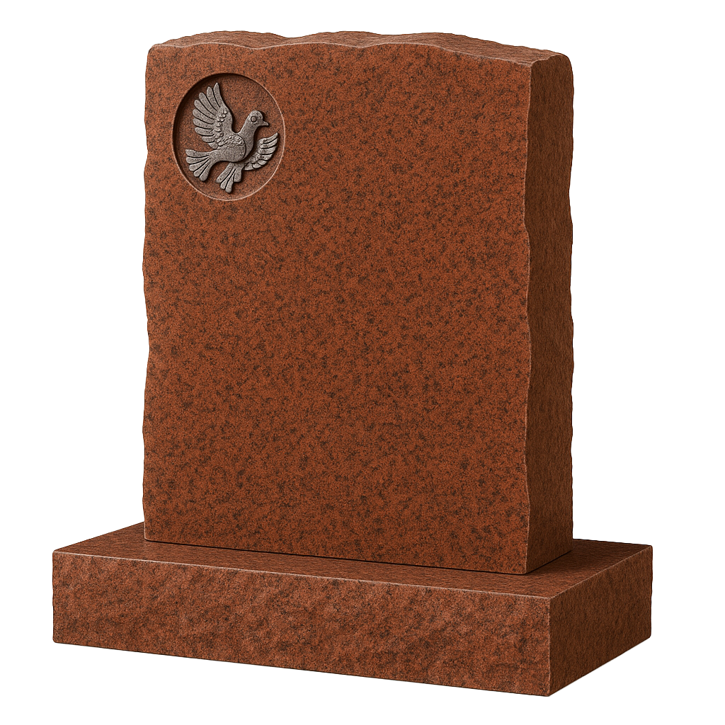 Elysian Natural Rock Headstone with Carved Dove | MM045