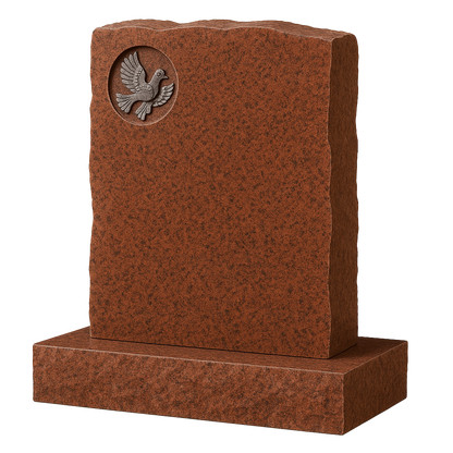 Elysian Natural Rock Headstone with Carved Dove | MM045