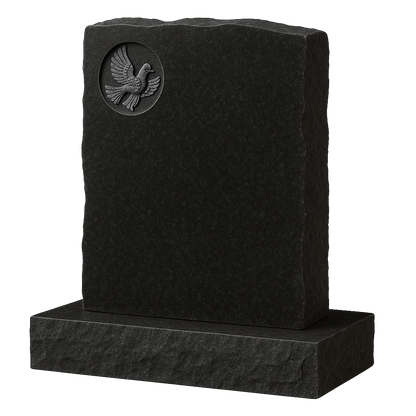 Elysian Natural Rock Headstone with Carved Dove | MM045