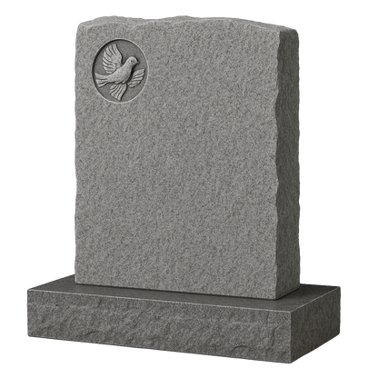 Elysian Natural Rock Headstone with Carved Dove | MM045