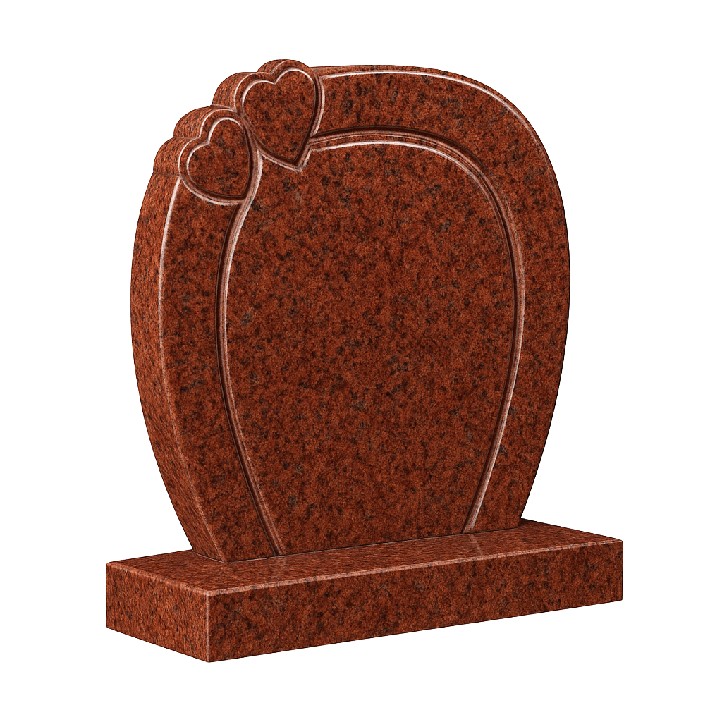 Valentia Heart Detail Headstone with Horseshoe Panel | MM046